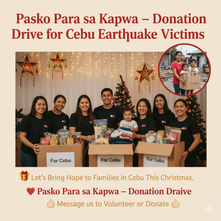 Pasko Para sa Kapwa – Donation Drive for Cebu Earthquake Victims